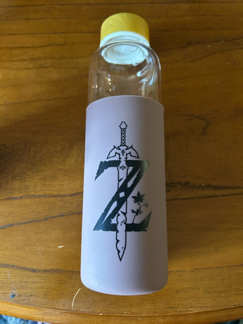 The Legend of Zelda: Breath of the Wild Glass Bottle with Pink Silicone Sleeve
